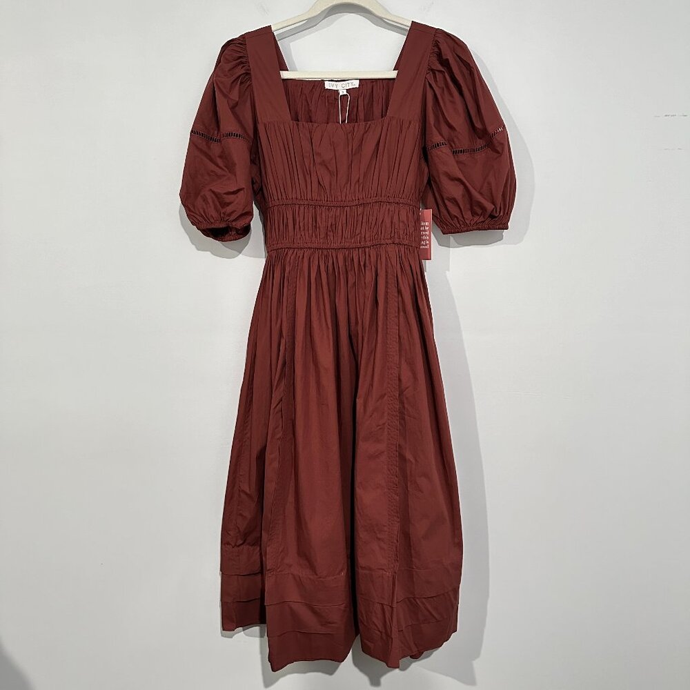 Ivy City Co Brooklyn Dress Spice Midi Puff Sleeves Cottagecore Prairie